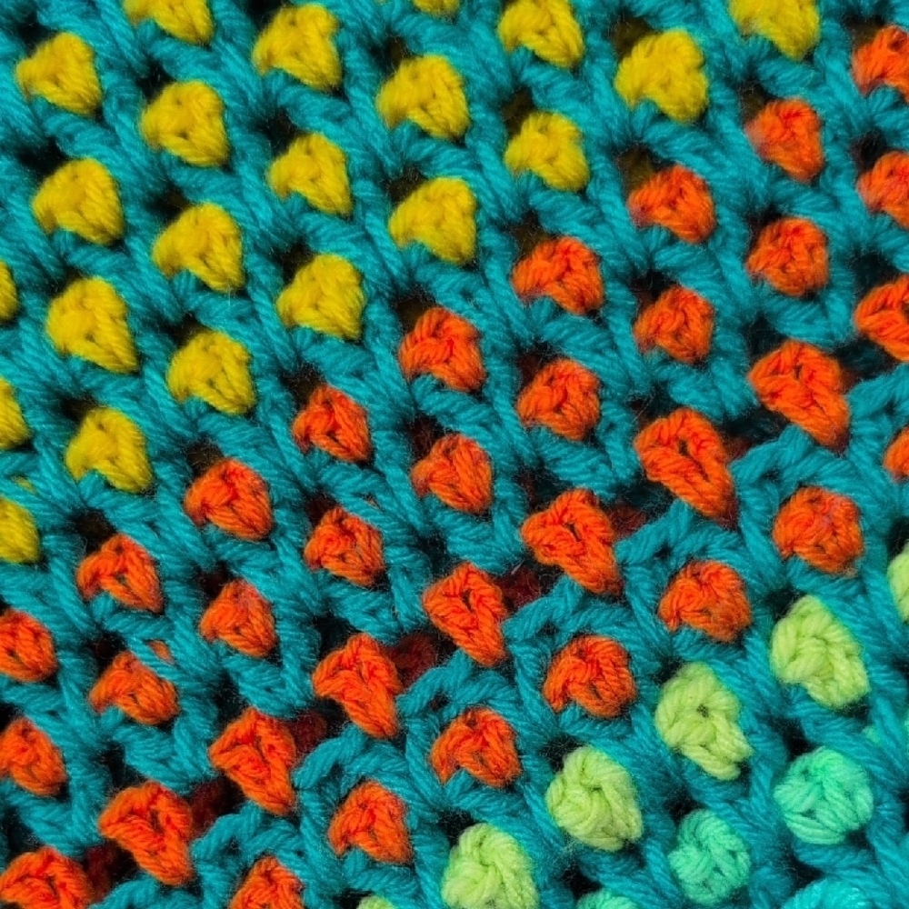 Handmade Rainbow Stripe Multicolor Crochet Tote Market Beach Bag - Picture 4 of 6
